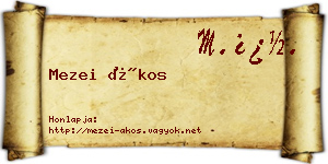 Mezei Ákos névjegykártya
